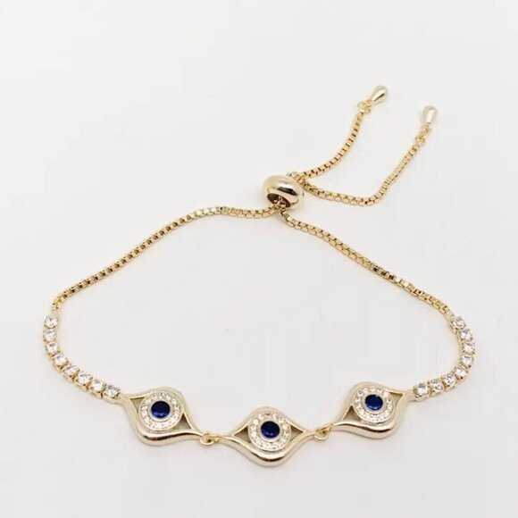 Jewelry - Elegant Mumm Zircon-Inlaid Evil Eye Bracelet